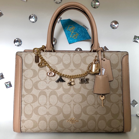 COACH💎SNAKESKIN ZOE SATCHEL + KEYCHAIN BAG CHARM - Picture 2 of 8